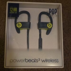 Beats by Dre Powerbeats3 Wireless Earphones - Blue and Neon Yellow